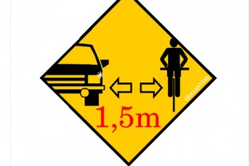 Segnale divieto sorpasso ciclista a meno di 1,5 metri
