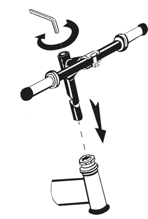 bike handlebar height adjustment - regolazione altezza manubrio bici con pipa