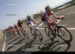 orderly group of cyclists - gruppo ordnato di ciclisti