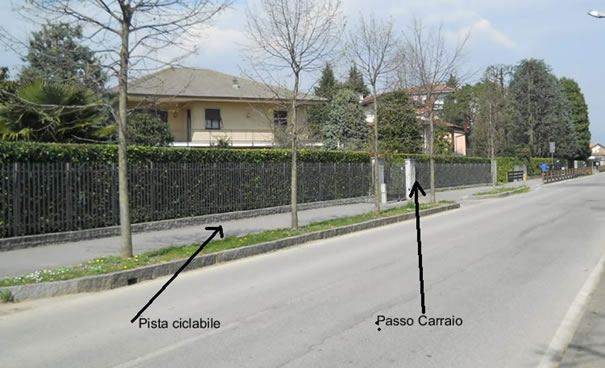 Pista Ciclabile a ridosso di fabbricati