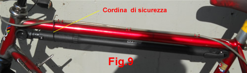 Pompa bici da corsa lunga fissata senza ausili sulla bici