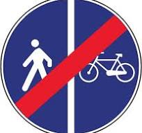 Segnale di fine pista ciclo pedonale