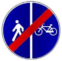 Segnale di fine pista ciclabile e pedonale