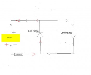 power supply with LED bike dynamo In parallel - alimentazione diodi LED in parallelo senza ponte di raddrizzam